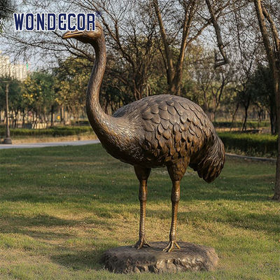 Park Decor Outdoor Animal Statue Bronze Metal Ostrich Sculpture