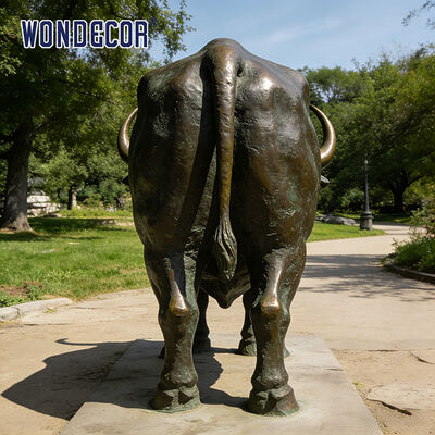 Life-Size Bison Bronze Sculpture - Modern Metal Animal Decoration for Outdoor Parks