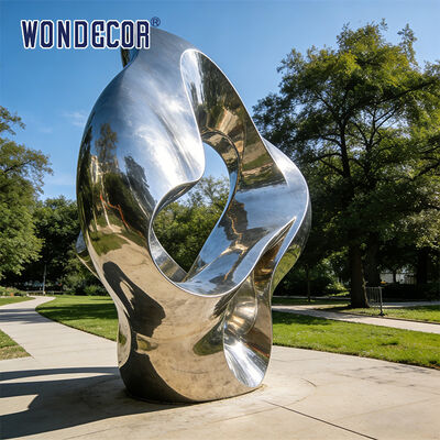 Outdoor Park Modern Metal Art "Circular Flow" Stainless Steel Sculpture