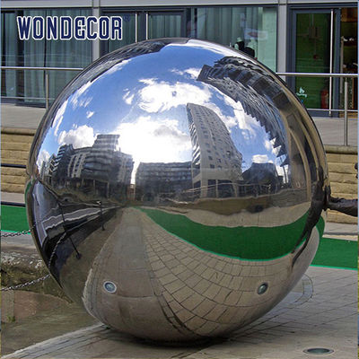 Large stainless steel spherical abstract sculpture