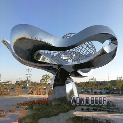 Large scale stainless steel abstract sculpture park outdoor sculpture