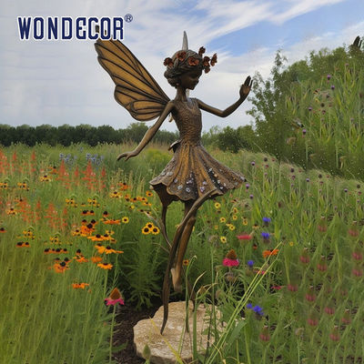 Outdoor City Park Square Flower Fairy Bronze Sculpture